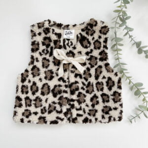 Teddy gilet luipaard print